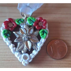 Oktoberfest Trachtenschmuck Kette Edelweiss Herz Dirndl handgemacht – Pfullinger Engele