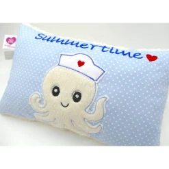 Oktopus Tintenfisch Fisch Namenskissen Taufkissen Kuschelkissen Kindergartenkissen Geburtsgeschenk