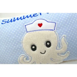 Oktopus Tintenfisch Fisch Namenskissen Taufkissen Kuschelkissen Kindergartenkissen Geburtsgeschenk