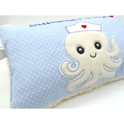 Oktopus Tintenfisch Fisch Namenskissen Taufkissen Kuschelkissen Kindergartenkissen Geburtsgeschenk