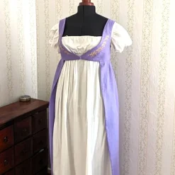 Open Robe Überkleid Regency aus Leinen mit Stickerei