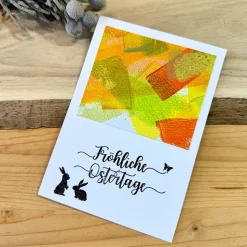 Original Osterkarte mit süßen Häschen. Perfekt für liebe Ostergrüße. Faltkarte mit Kuvert