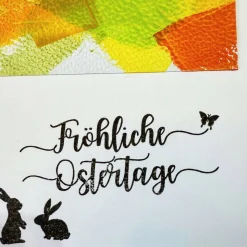 Original Osterkarte mit süßen Häschen. Perfekt für liebe Ostergrüße. Faltkarte mit Kuvert