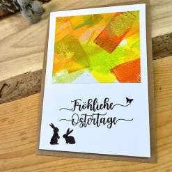 Original Osterkarte mit süßen Häschen. Perfekt für liebe Ostergrüße. Faltkarte mit Kuvert