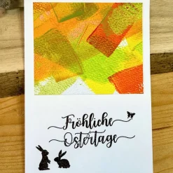 Original Osterkarte mit süßen Häschen. Perfekt für liebe Ostergrüße. Faltkarte mit Kuvert