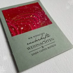 Original Weihnachtskarten Set mit drei handgemachten Karten. Weihnachtliche Grußkarten zum senden von Weihnachtsgrüßen.