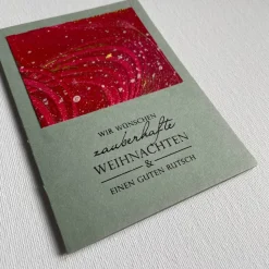 Original Weihnachtskarten Set mit drei handgemachten Karten. Weihnachtliche Grußkarten zum senden von Weihnachtsgrüßen.