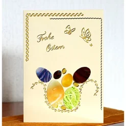 Originelle Osterkarte als Unikat mit Encaustic-Malerei