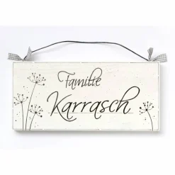 originelles Einzugsgeschenk, Türschild Familie personalisiert mit Name, Geschenk zum Einzug Haus oder Wohnung, individuelles Holzschilid / Haustürschild