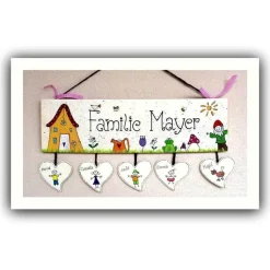 originelles Einzugsgeschenk, Türschild Familie personalisiert mit Name, Geschenk zum Einzug Haus und Wohnung, individuelles Haustürschild aus Holz, einmaliges Familiengeschenk