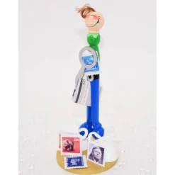 Originelles Geldgeschenk für Briefmarkensammler – Handgemachte Figur mit Briefmarken-Motiv