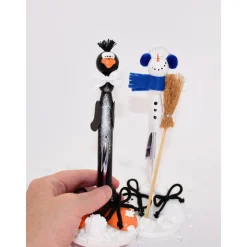 Originelles Geldgeschenk: Handgefertigte Pinguin- und Schneemann-Holzfiguren – Kreative Geschenkidee für Geburtstag und Weihnachten