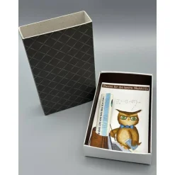 Originelles Geschenk für Nachhilfelehrer – Handgemalte Geschenkbox mit Eule & Geldfach