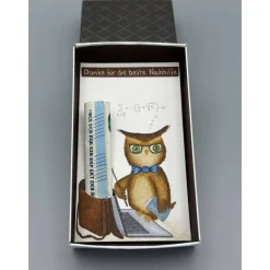Originelles Geschenk für Nachhilfelehrer – Handgemalte Geschenkbox mit Eule & Geldfach