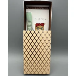 Originelles Geschenk für Nachhilfelehrer – Handgemalte Geschenkbox mit Eule & Geldfach