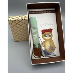 Originelles Geschenk für Nachhilfelehrer – Handgemalte Geschenkbox mit Eule & Geldfach