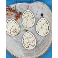 Oster - Anhänger "Natur - Poesie" - Holz - Eier mit Trockenblumen