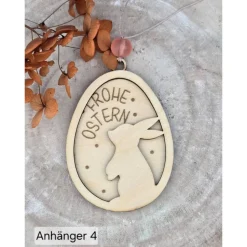 Oster - Anhänger "Natur - Poesie" - Holz - Eier mit Trockenblumen