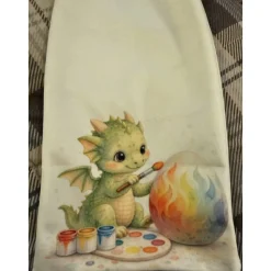 Oster Geschenkbeutel Drache – handgenähtes Unikat aus Polstervelours
