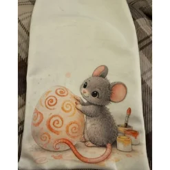 Oster Geschenkbeutel Maus – handgenähtes Unikat aus Polstervelours