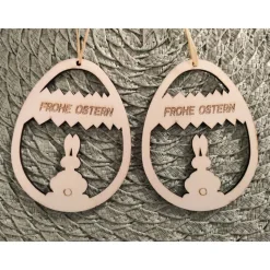 Oster-Anhänger aus Holz (2er-Set)