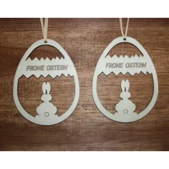 Oster-Anhänger aus Holz (2er-Set)