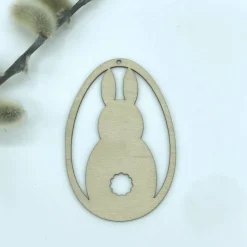 Osteranhänger "Ei mit Hase" – Lasergeschnittene Holzdeko für Ostern