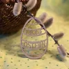 Osteranhänger "Ei mit Schriftzug Frohe Ostern" – Lasergeschnittene Holzdeko für Ostern