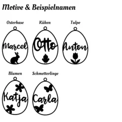 Osteranhänger personalisiert mit Namen – 3D gedruckte Osterdeko für Zweige, Körbchen & Geschenke