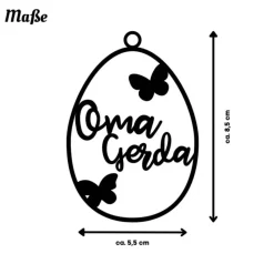 Osteranhänger personalisiert mit Namen – 3D gedruckte Osterdeko für Zweige, Körbchen & Geschenke