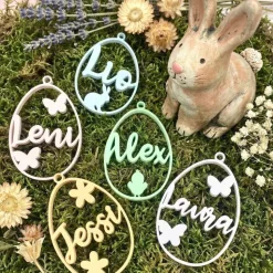 Osteranhänger personalisiert mit Namen – 3D gedruckte Osterdeko für Zweige, Körbchen & Geschenke