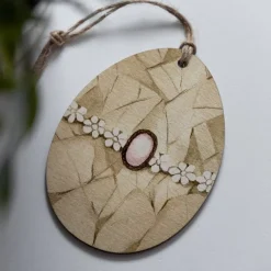 Osteranhänger Set *Crafted 2* aus Holz / Holzeier als Osterdeko, Ostergeschenk oder Geschenkanhänger