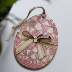 Osteranhänger Set *Crafted 2* aus Holz / Holzeier als Osterdeko, Ostergeschenk oder Geschenkanhänger