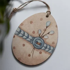 Osteranhänger Set *Crafted 1* aus Holz / Holzeier als Osterdeko, Ostergeschenk oder Geschenkanhänger