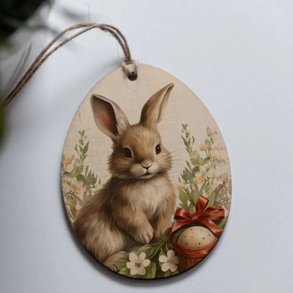 Osteranhänger Set *Vintage* aus Holz / Holzeier als Osterdeko, Ostergeschenk oder Geschenkanhänger