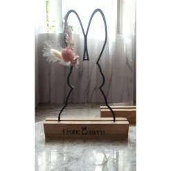 Oster-Aufsteller mit Hasenmotiv & Trockenblumen aus umweltfreundlichem PLA