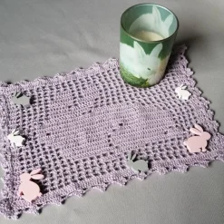 Osterdeckchen Hase Hell lila!