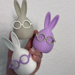Osterdeko - Hase „Heini“ mit Brille aus dem 3D-Druck – Geschenkidee mit frei wählbaren Farbkombinationen