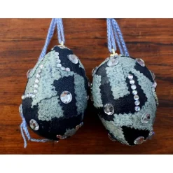 Osterdeko BLING BLING 2er Set Ostereier Ostergeschenk Ei Künstler-Ei Osterei