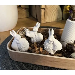 Osterdeko Dekotablett Osterhasen Dekoration Ostern Raysin Hasen Figuren Vase Trockenblumen Frühling Tischdeko Handmade