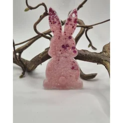 Osterdeko 4er Set kleine Hasen pink