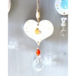 Osterdeko Fenster hängend – Handgefertigte Keramik, skandinavisch, Sonnenfänger, Ast, Pastell