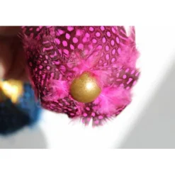 Osterdeko GOLD UND FEDERN 2er Set Ostereier Ostergeschenk Ei Künstler-Ei Osterei