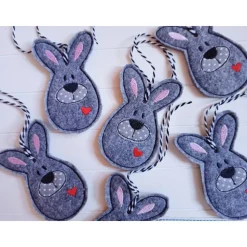 Osterdeko Hase Filz Anhänger gestickt Osterhase Ostern Geschenk Frühlingsdeko Landhausstil