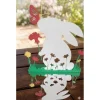 Osterdeko Hase mit Schmetterling – 3D Frühlingsaufsteller aus Kunststoff – Filigrane Tischdeko Ostern –Hasen-Silhouette