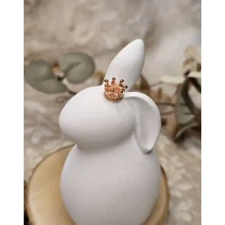 Osterdeko Hasen aus Raysin – Weiß, mit Krone in Gold, Roségold oder Silber, Geschenkidee