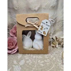 Osterdeko Hasen aus Raysin – Weiß, mit Krone in Gold, Roségold oder Silber, Geschenkidee