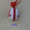 Osterdeko, Kreuzstich Osterei,  religiöses Motiv  Handgestickt, rot-weiß 6cm