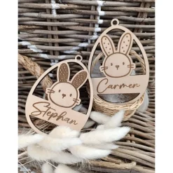 Osterdeko personalisiert aus Holz mit gravour | Ostergeschenk | Anhänger Ostern mit Name | Ostern | Osteranhänger