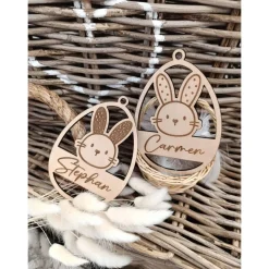 Osterdeko personalisiert aus Holz mit gravour | Ostergeschenk | Anhänger Ostern mit Name | Ostern | Osteranhänger